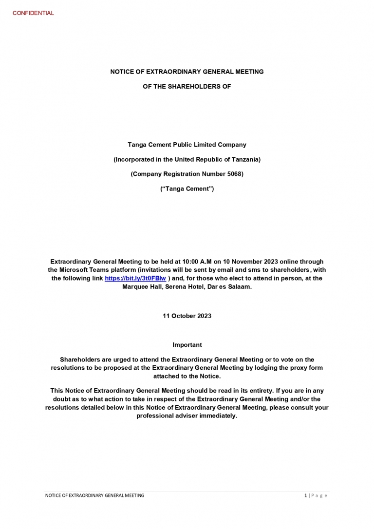 TPCC | Draft Notice of EGM