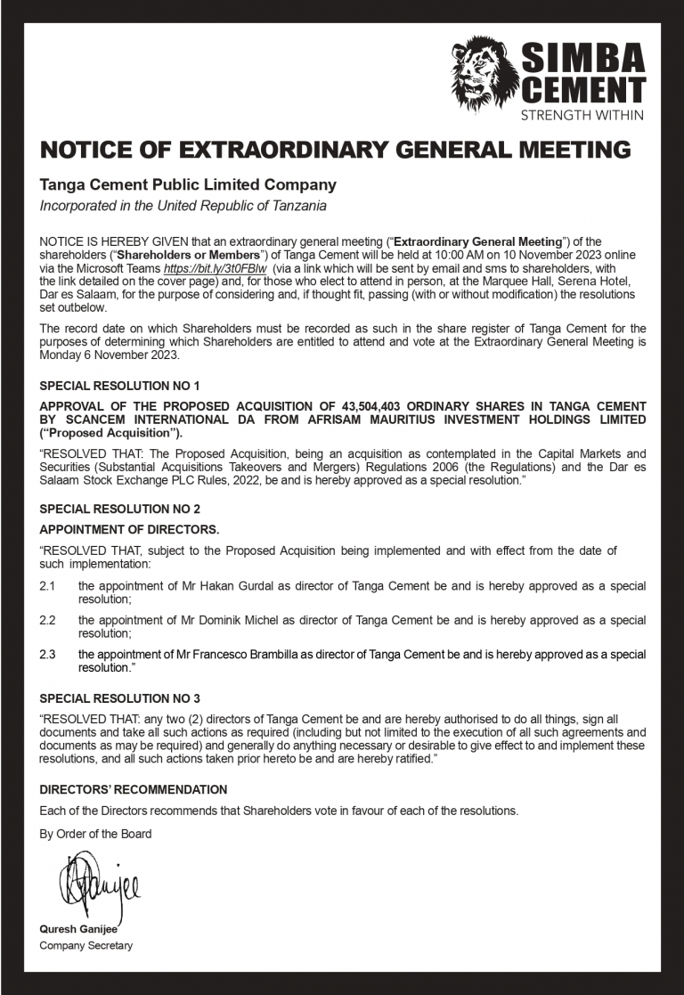 TPCC | EGM Notice